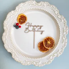 木製Happy Birthday ケーキトッパー typeD 誕生日飾り