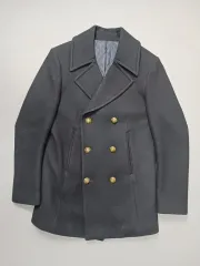 100 T.I for men ウール ダブル ピーコート ブラック