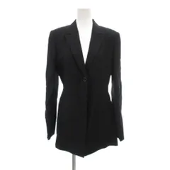 コムサデモード COMME CA DU MODE テーラードジャケット ウール M 黒 ブラック ノッチドラペル シングルボタン 長袖 /ML ■GY58