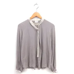 シープラス C+ ブラウス カットソー ボウタイ プルオーバー 薄手 ラグランスリーブ 長袖 38 グレージュ /TT