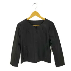 ユーズドフルギ USED古着 ノーカラー  フェイクレザー ロングスリーブ ジャケット レディース  M