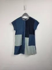 リーバイス デニム キルティング パッチワーク 半袖 ミニ ワンピース レディース 95 0406