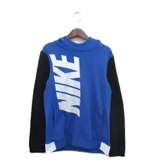 ナイキ NIKE 国内正規品 子供服 プルオーバー パーカー 裏起毛 ロゴ プリント L ブルー 青 /KT9