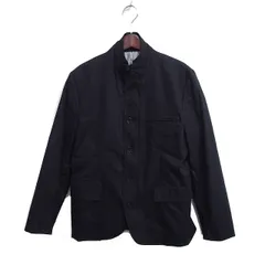 コムサイズム COMME CA ISM スタンドカラー ジャケット アウター ストライプ コットン 綿 S ブラック 黒 /FT