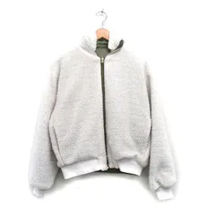 アースミュージック&エコロジー EARTH MUSIC & ECOLOGY 2way リバーシブル ブルゾン ジャケット MA-1 ボア フルジップ F アイボリー 白 /KT13