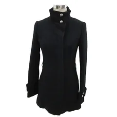 エムケー ミッシェルクラン MK MICHEL KLEIN スタンドカラーコート 38 黒 ブラック 無地 ロング丈 /YS30 ■ECC002