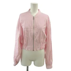 ザラ ZARA ブルゾン ジャケット 上着 麻 リネン S ピンク 無地 長袖 クロップド丈 /NP ■ECE003