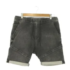 ザラマン ZARA MAN SOFT DENIM パンツ スウェットデニム S グレー ショート丈 ドローストリングウエスト ロールアップ /AO29 ■GY70
