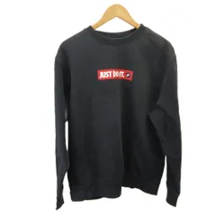 ナイキ NIKE トレーナー スウェット XL 黒 ブラック クルーネック ロゴプリント 長袖 裏起毛 /PP ■ECA003