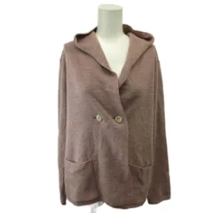 ローラアシュレイ LAURA ASHLEY ニットジャケット 上着 ウール 11 紫 パープル フード付き ダブルブレスト 長袖 /PP ■ECA003のサムネイル