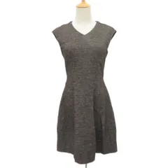 クランツ KRANZ ワンピース ひざ丈 ノースリーブ 9 茶 Vネック /SY13 ■ECA001