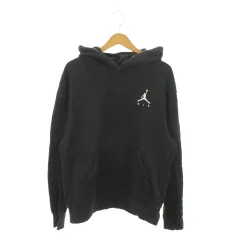ナイキ NIKE AIR JORDAN プルパーカー スポーツウエア M 黒 ブラック フード付き 長袖 ロゴ刺繍 /MN34 ■GY70