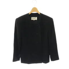 ピエールカルダン Pierre Cardin ノーカラー ダブルジャケット 9 黒 ブラック /SS ■OS ■GY59のサムネイル