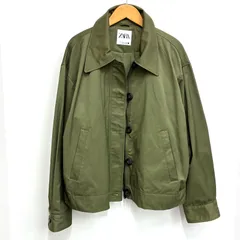 【ザラ ZARA】ジップアップ ジャケット L カーキグリーン