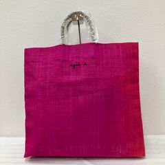 agnes b. アニエス ベー マダガスカル トートバッグ カゴバック ピンク