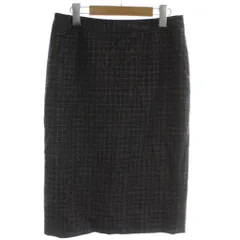 ダックス DAKS タイトスカート ウール 40 グレー チェック柄 膝丈 /GG ■GY59