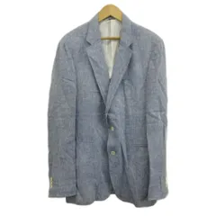 セオリー Theory テーラードジャケット 上着 麻 リネン 40 青 ブルー 長袖 ノッチドラペル シングルブレスト /PP ■GY99