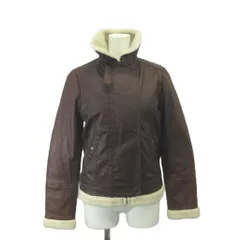 レターバックナンバー Letter BACK NUMBER レザージャケット 上着 L 茶 ブラウン 長袖 ボア襟 無地 /NP ■GY99