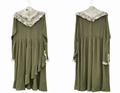 デュイデュイ レース襟 プリーツ アシンメトリー ONE PIECE