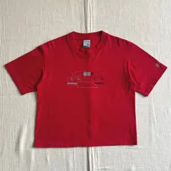 極希少　～00s　MADE IN USA　アメリカ製　old stussy　オールドステューシー　銀タグ　クレジットカード　アートグラフィック　両面プリント　袖SSリンク　シャネルロゴ　半袖　クロップドTシャツ　短丈　レッド　赤　S　credit card-T
