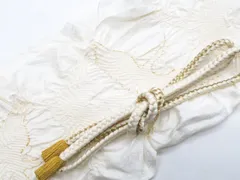 【一輝堂】和装小物 帯揚げ帯締めセット 帯揚 帯締 礼装用 角組 金糸 撚り房 26w03-3908