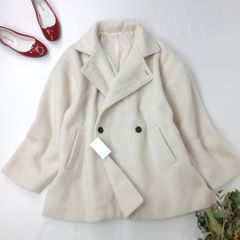 新品 hellam へラム シャギーミドルコート Pコート アイボリー /26F