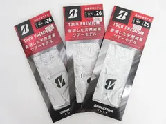 未使用同様 Bridgestone Sports ブリヂストンスポーツ ゴルフグローブ3点セットTOUR PREMIUM  GLG10 天然皮革 ツアーモデル サイズ26 ホワイト 日0051-0406-56のサムネイル