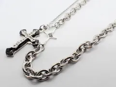 2連風　3重クロス　クロス　連　重ね付け風　ネックレス　ロック　パンク　ゴスロリ