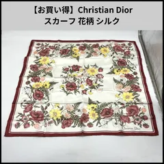 UA719【お買い得】Christian Dior スカーフ 花柄 シルク