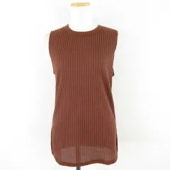 アダムエロペ Adam et Rope' リビカットソー ノースリーブ 茶 38 *A131