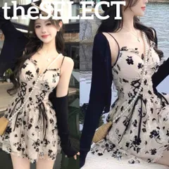 新品 未使用 韓国 服 レディース ワンピース 花柄 ミニ レース ミニワンピース シアー