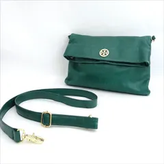 TORY BURCH / トリーバーチ ■ショルダーバッグ レザー グリーン ゴールド  ブランド