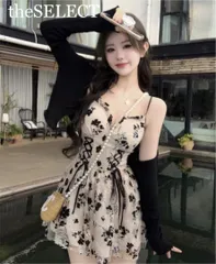 新品 未使用 ワンピース 花柄 ワンピース ミニ レース 韓国 服 レディース レトロ