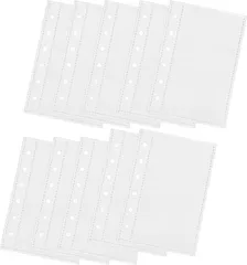 Alpha Depot シール帳台紙 推し活 シール台紙 透明 トレカケース ミニバインダー 女の子向け はがせるシール収納 手帳型 6穴リング式 シールコレクション収納 (A7リフィル10枚)