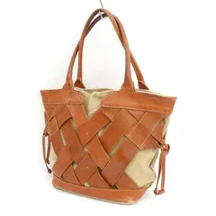 Dakota / ダコタ ◆トートバッグ/レザー×キャンバス/ブラウン×ベージュ  レディースファッション