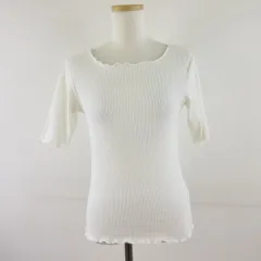 イング INGNI カットソー 五分袖 リブ オフホワイト 白 M *T546