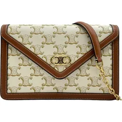 セリーヌ CELINE チェーンウォレット マーゴ 10L462 ホワイト トリオンフキャンバス レディース ショルダーバッグ