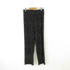 コカ Coca ドットプリーツレギンスパンツ ロング 黒 白 M *A959