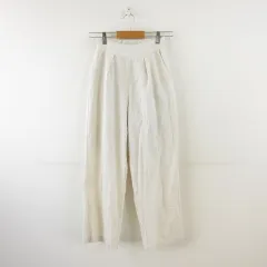 グレイル GRL コットンリネンセンタープレスストレートパンツ ロング ベージュ S *A978