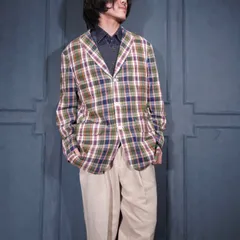 USA VINTAGE Polo by Ralph Lauren CHECK PATTERNED COTTON TAILORED JACKET/アメリカ古着ポロラルフローレンチェックチェック柄コットンテーラードジャケット