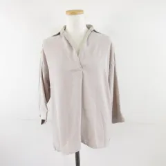 イング INGNI スキッパーシャツ カットソー 七分袖 ベージュ M *A24