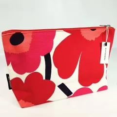 【新品・タグ付き】marimekko（マリメッコ）花柄デザインポーチ　マチあり　概寸(横31.5×縦20.5×マチ9.0cm) 《NO 01257》
