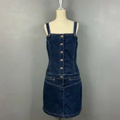 archive Old Tommy Jeans Y2K トミージーンズ トミーヒルフィガー デニム ジャンパースカート ワンピース ストレッチ インディゴ 濃紺 レディースのサムネイル