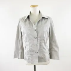 リフレクト Reflect シャツジャケット 七分袖 ストレッチ グレー 40 *A950