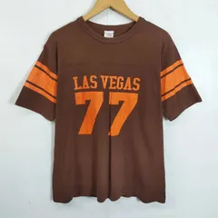 OLD SCHOOL 半袖 フットボール Tシャツ コットン USA製 古着 VINTAGE ブラウン系 M D42
