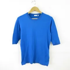 カルバンクライン CALVIN KLEIN ニット セーター 七分袖 青 M *T941