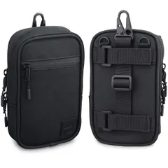 2台収納 撥水 ウェスト ショルダーベルト (ブラック) リュック スマホポーチ