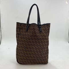 美品】 フェンディ トートバッグ ズッキーノ キャンバス ベージュ A4可