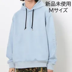 Purple&Yellow 新品 メッセージエンボスプルパーカ サックス Mサイズ パープルアンドイエロー 55-21c105 立体ロゴ 英字 フーディー 水色 メンズ レディース ユニセックス ストリート カジュアル 春服 秋服 完売品 未使用 長袖のサムネイル