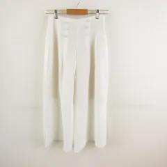 セシルマクビー CECIL McBEE ワイドパンツ クロップド オフホワイト 白 M *T489